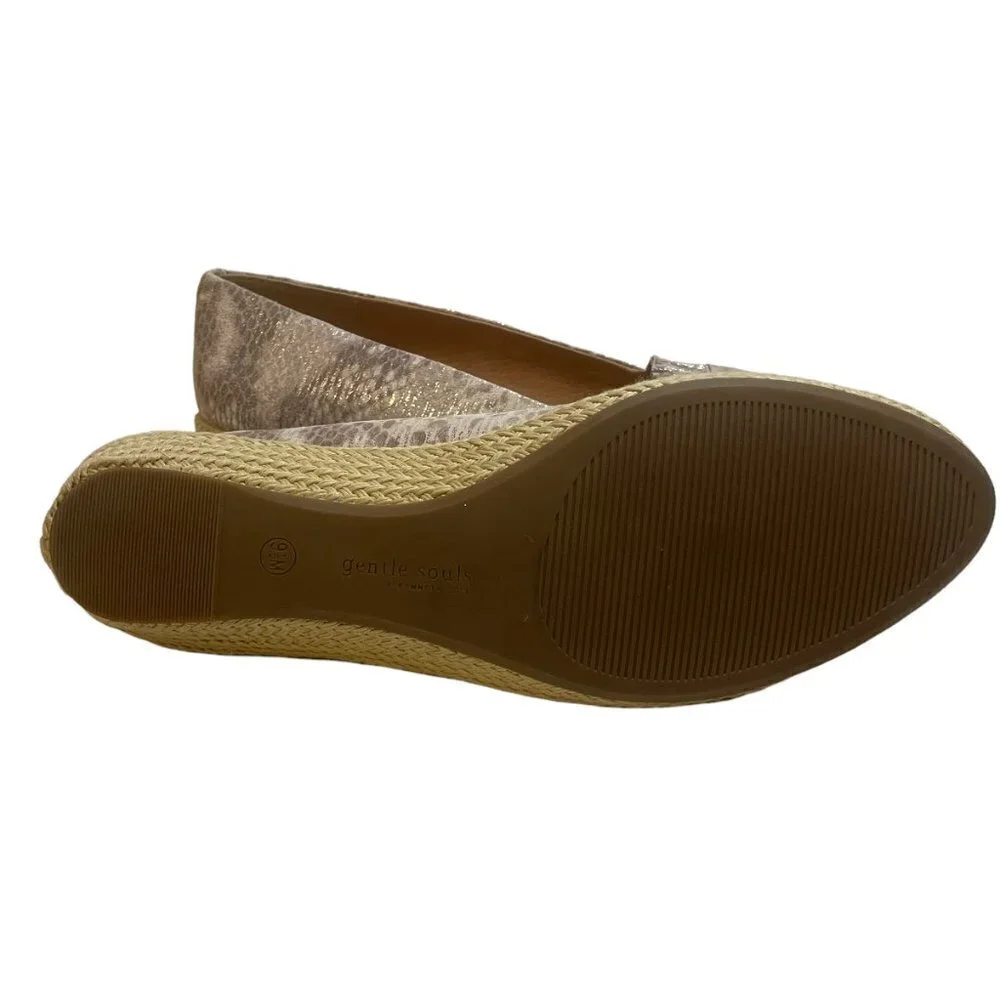 NEW Gentle Souls Lissa Wedge Espadrille Sandal Gray